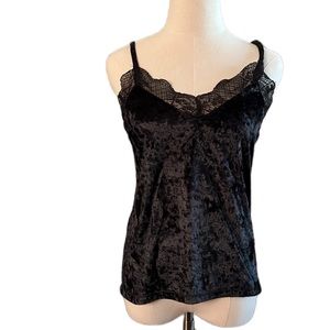 Black Crushed Velvet Tank